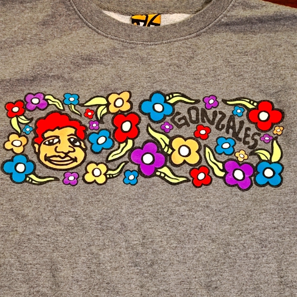 Krooked Mark Gonzalez Gray Sweatshirt Size Medium